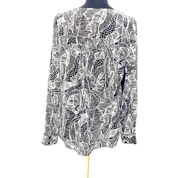 Diane‎ Von Furstenberg Black Silk Long Sleeve Career Workwear Business Blouse 12 - Picture 2 of 8